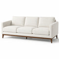 3-Sitzer Sofa aus Baumwollstoff mit Eichenrahmen, Creme