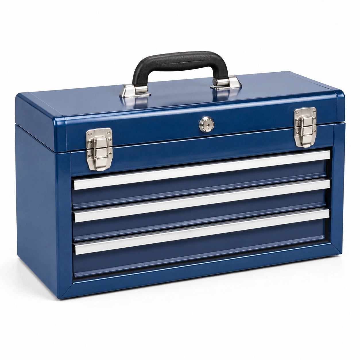 Werkzeugkasten aus Stahl mit 3 Schubladen Blau 52x22x30 cm