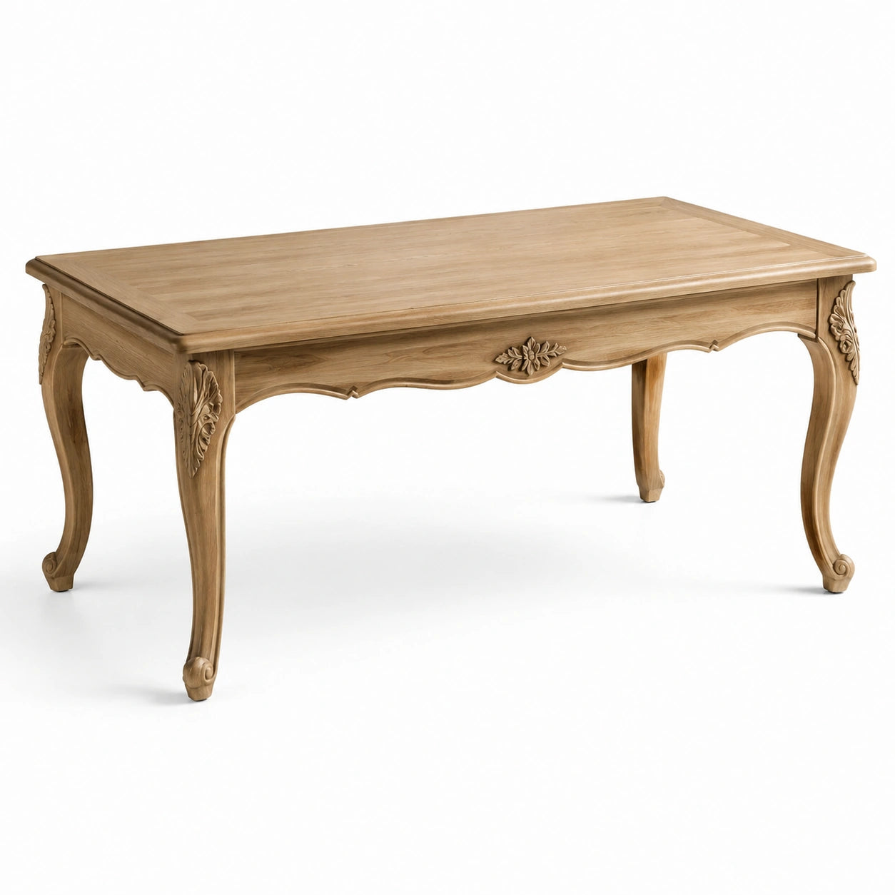 Rechteckiger Esstisch aus Eichenholz mit Schnitzereien 150x90x75cm