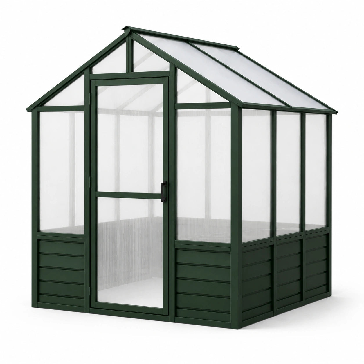 Gewächshaus aus Aluminium und Polycarbonat Grün 190x185x209 cm