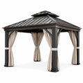 Aluminium Gartenpavillon mit Polyester-Vorhängen